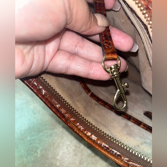 Brahmin Jody Leather Crossbody Crocodile Embossed Pecan Melbourne - Picture 12 of 16